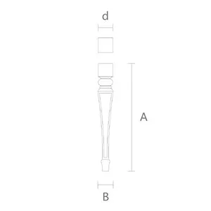 Square top tapered table legs with carved elements - 1